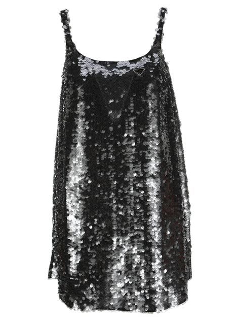 black prada dress for women|Prada black sequin dress.